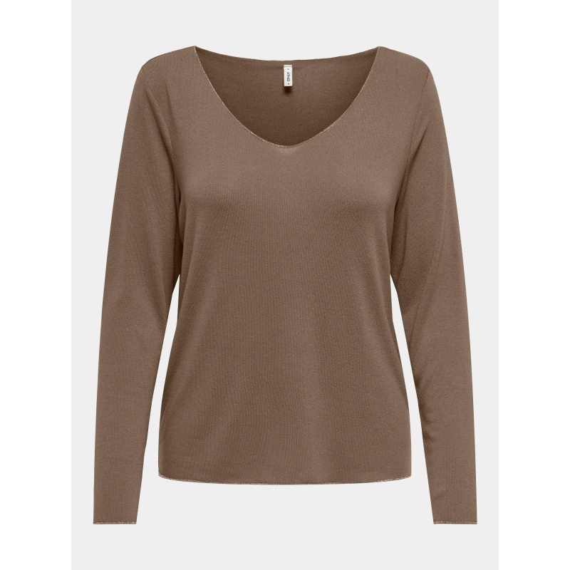 Pull fin uni hanna marron femme - Only