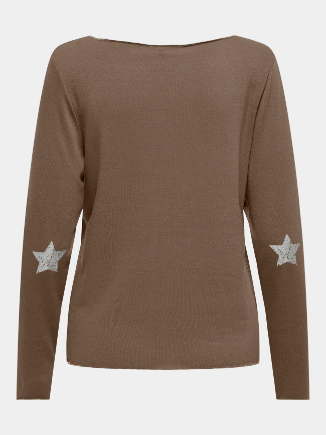 Pull fin uni hanna marron femme - Only