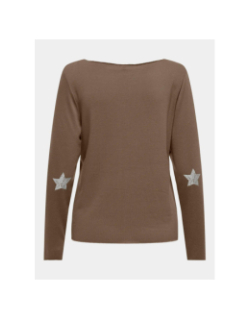 Pull fin uni hanna marron femme - Only