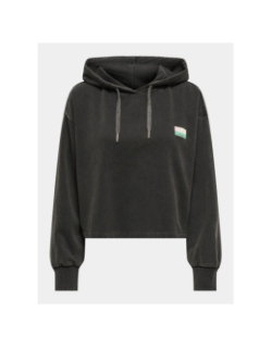 Sweat à capuche crop konny washed noir femme - Only