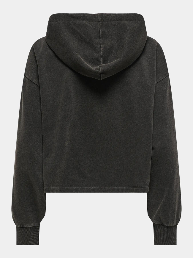 Sweat à capuche crop konny washed noir femme - Only