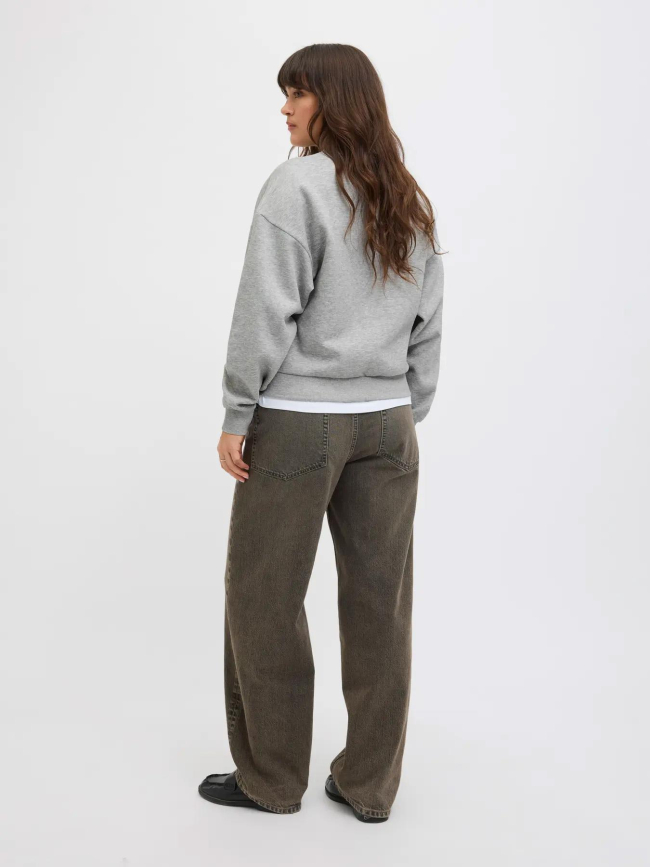 Sweat à col rond jxmerle st tropez gris femme - JJXX