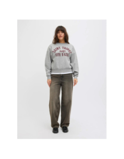 Sweat à col rond jxmerle st tropez gris femme - JJXX