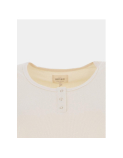 T-shirt côtelé regular léa blanc crème femme - Happy & So