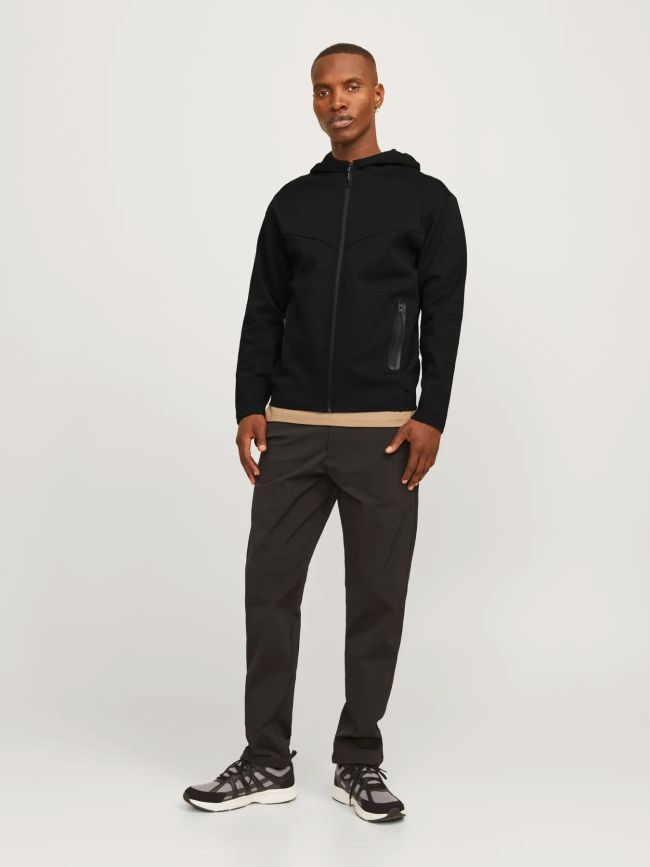 Sweat à capuche zippé jcofusion noir homme - Jack & Jones