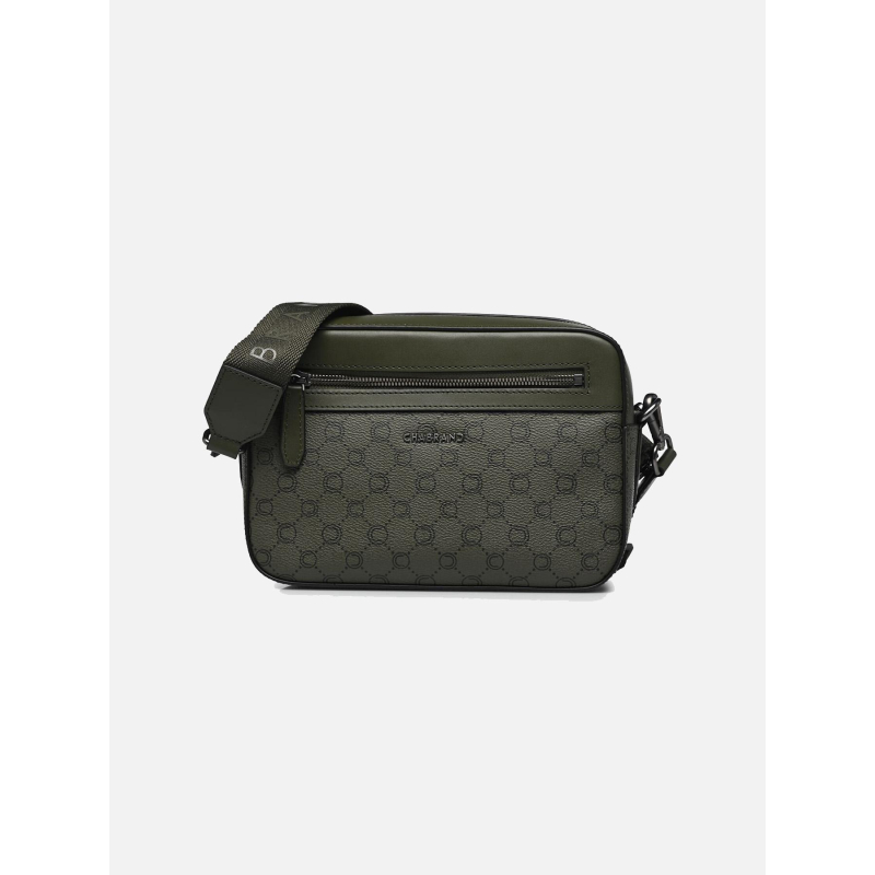 Sacoche imprimée simili-cuir kaki homme - Chabrand