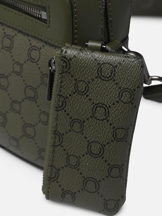Sacoche imprimée simili-cuir kaki homme - Chabrand