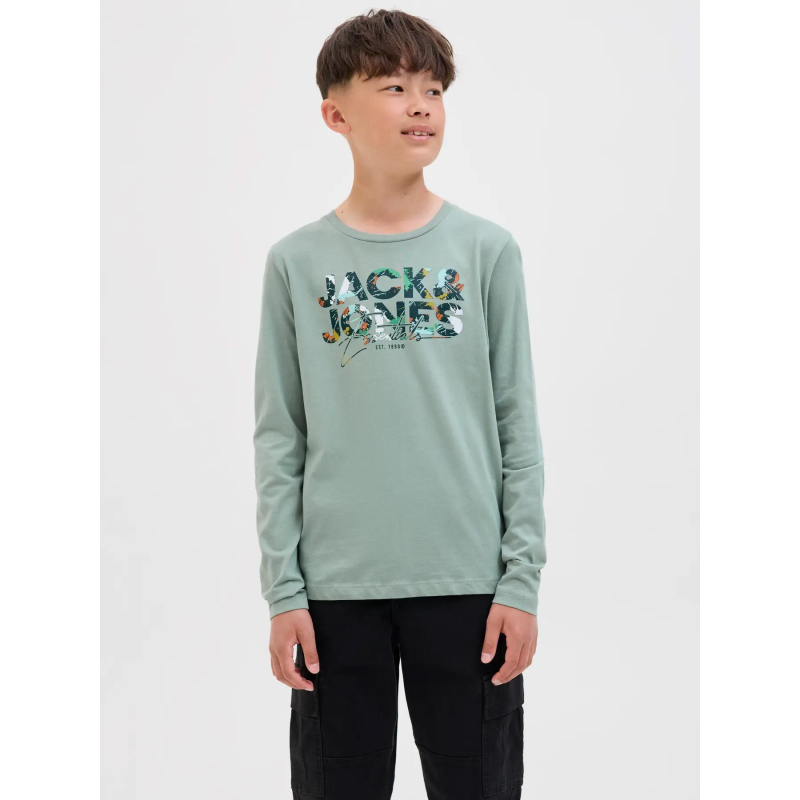 T-shirt à manches longues jjgeplas vert garçon - Jack & Jones