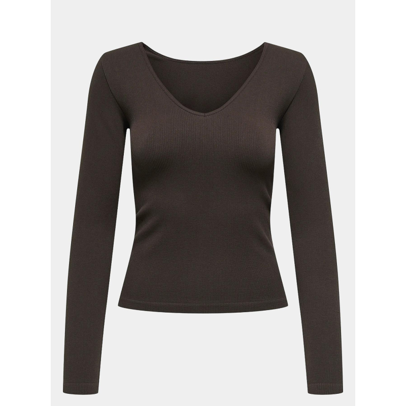 Top côtelé jaia life marron femme - Only Play
