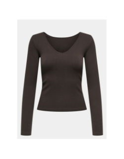 Top côtelé jaia life marron femme - Only Play