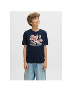 T-shirt à manches courtes jjelogo bleu marine garçon - Jack & Jones