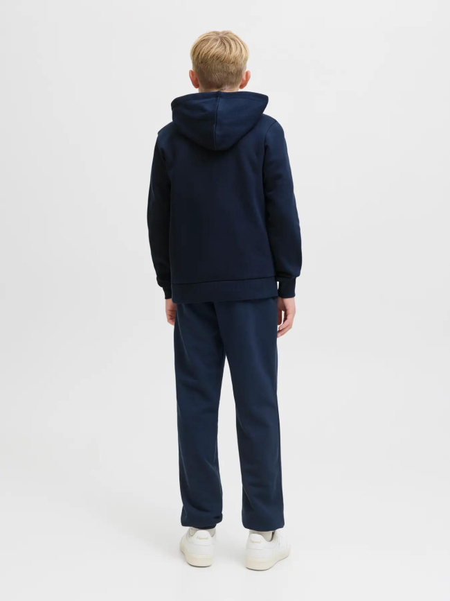 Sweat à capuche logo aw25 bleu marine garçon - Jack & Jones