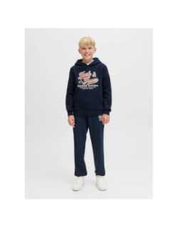 Sweat à capuche logo aw25 bleu marine garçon - Jack & Jones