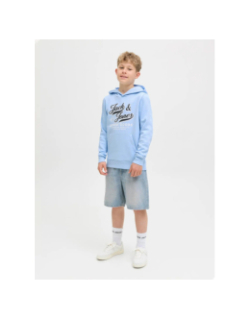 Sweat à capuche logo aw25 bleu garçon - Jack & Jones