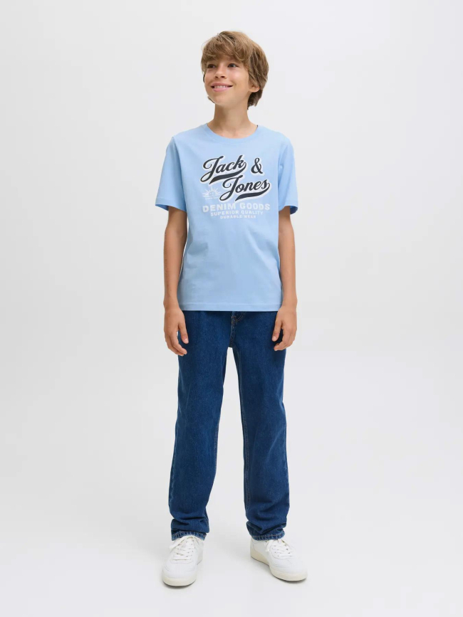 T-shirt à manches courtes jjelogo bleu garçon - Jack & Jones