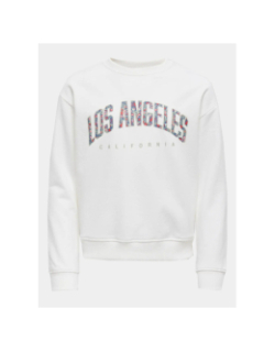 Sweat à col rond brillant kogruna los angeles blanc fille - Only