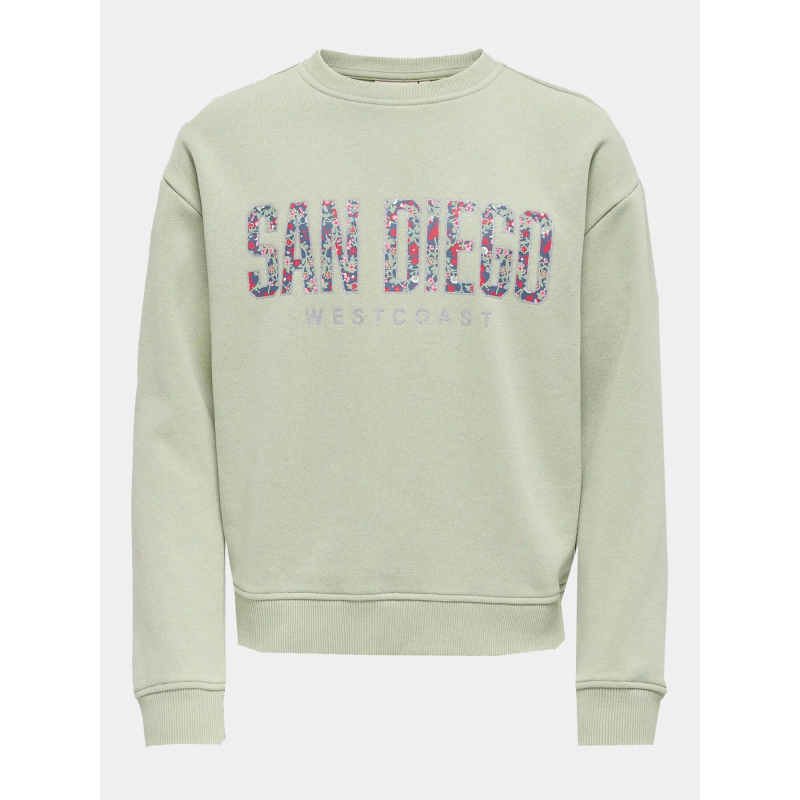 Sweat à col rond brillant kogruna san diego kaki fille - Only