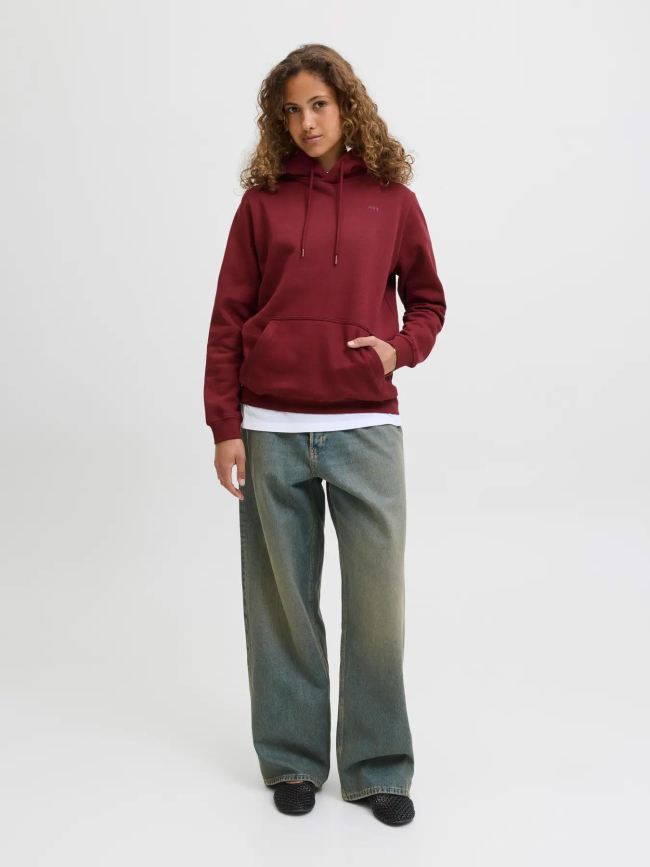Sweat à capuche abbie relax cabernet bordeaux femme - Jjxx