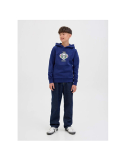 Sweat à capuche jorskull nature bleu marine garçon - Jack & Jones