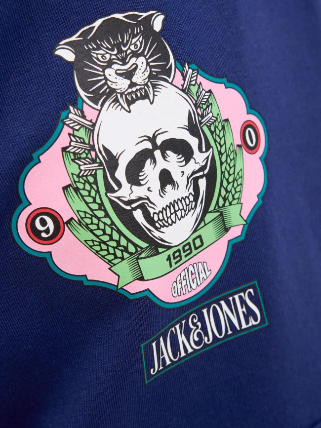 Sweat à capuche jorskull nature bleu marine garçon - Jack & Jones