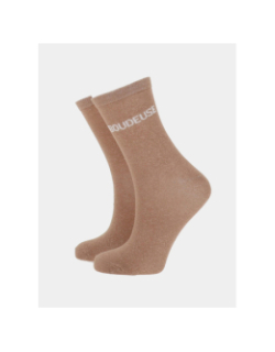 Chaussettes pailletées boudeuse sebby marron femme - Pieces