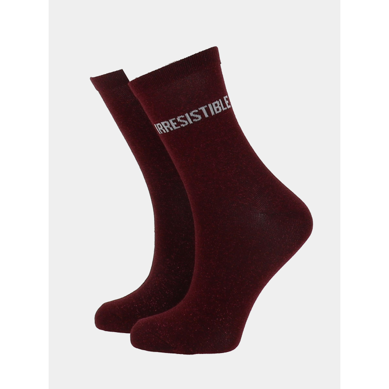 Chaussettes pailletées irrésistible sebby bordeaux femme - Pieces