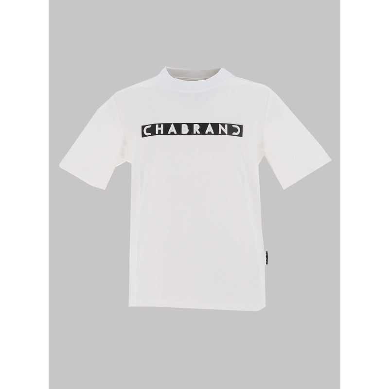 T-shirt à manches courtes logo encadré blanc garçon - Chabrand