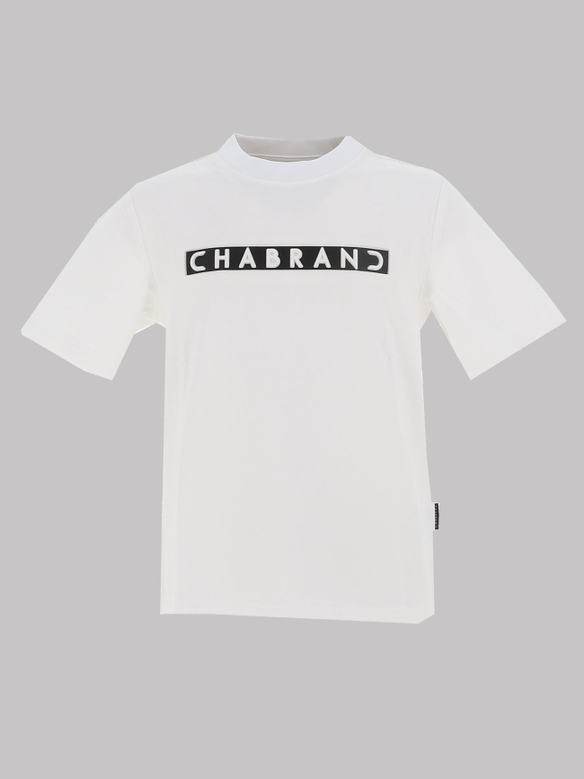 T-shirt à manches courtes logo encadré blanc garçon - Chabrand