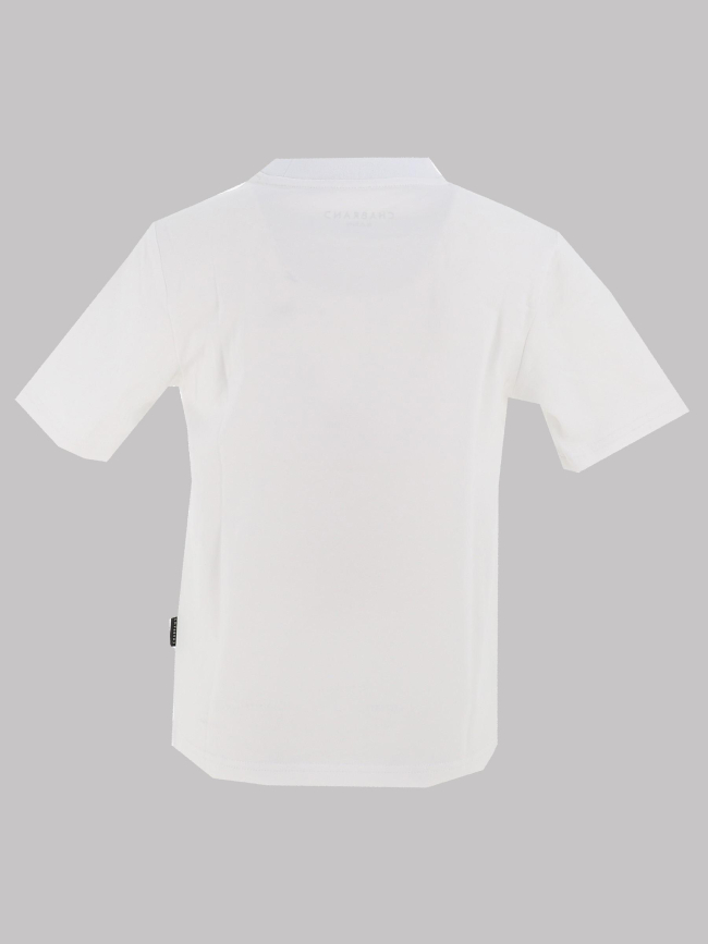 T-shirt à manches courtes logo encadré blanc garçon - Chabrand