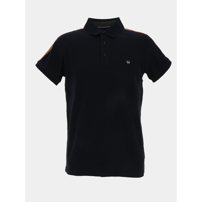 Polo texturé stretch gaslight bleu marine homme - Benson & Cherry