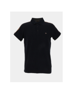 Polo texturé stretch gaslight bleu marine homme - Benson & Cherry