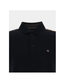 Polo texturé stretch gaslight bleu marine homme - Benson & Cherry