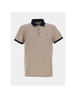 Polo texturé stretch gonar marron homme - Benson & Cherry