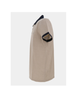 Polo texturé stretch gonar marron homme - Benson & Cherry