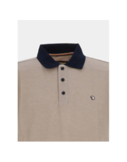 Polo texturé stretch gonar marron homme - Benson & Cherry