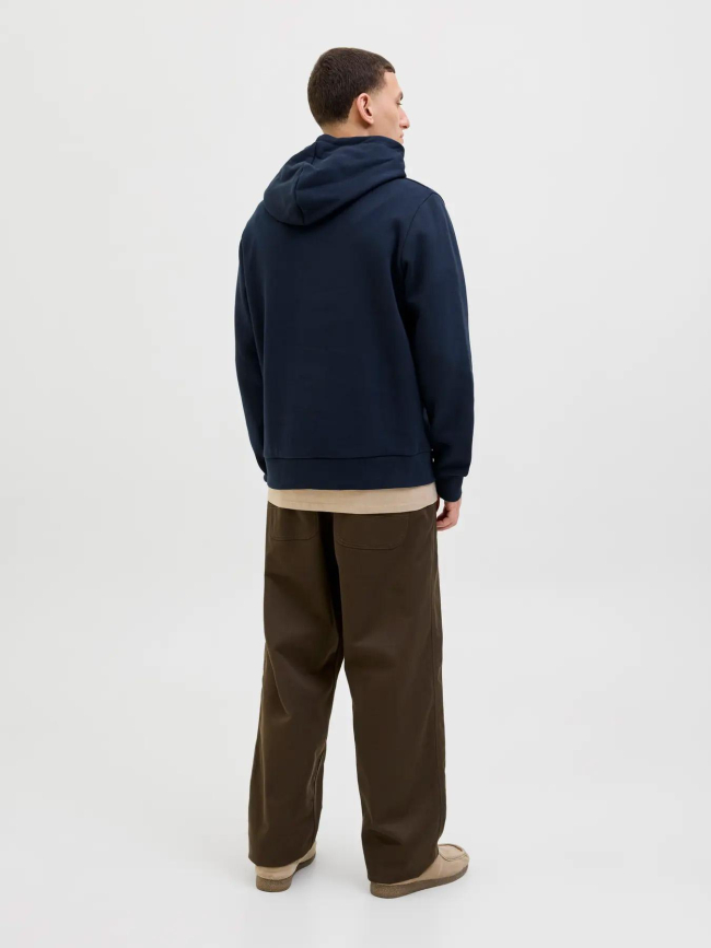 Sweat à capuche jjelogo bleu nuit homme - Jack & Jones