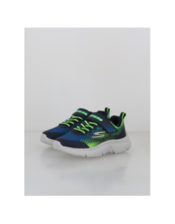 Baskets à scratch go run bleu noir enfant - Skechers