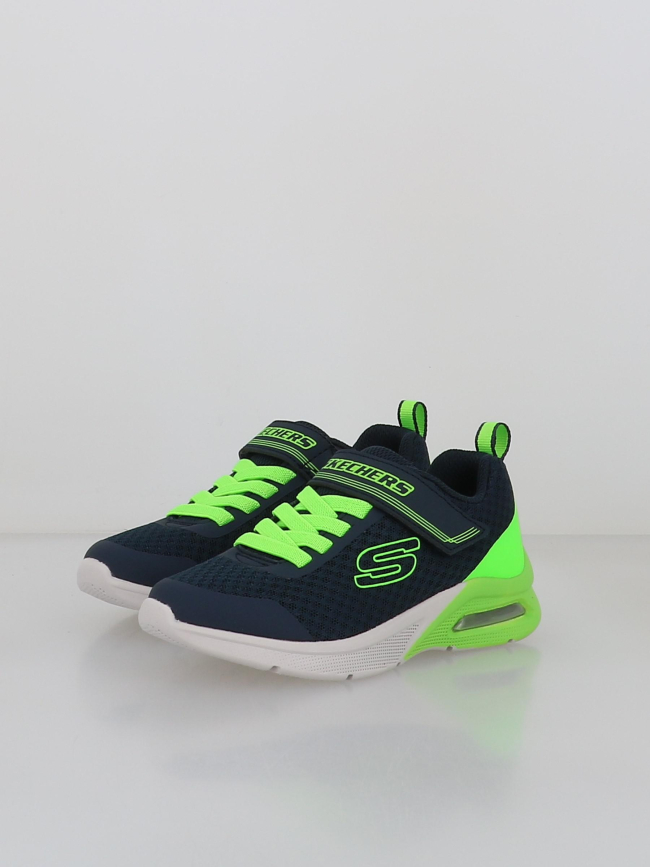 Baskets à scratch microspec max bleu marine enfant - Skechers
