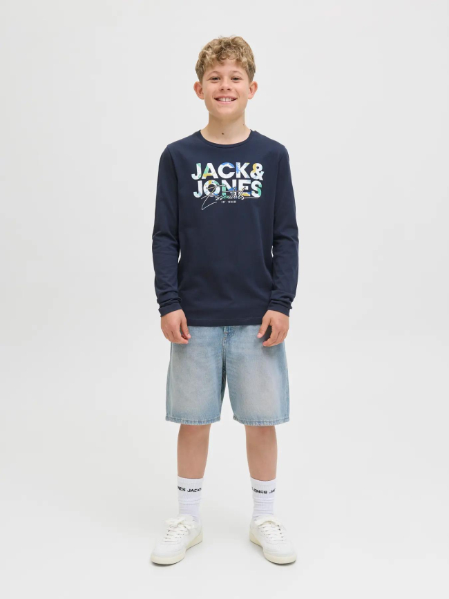 T-shirt à manches courtes jjgeplas bleu marine garçon - Jack & Jones