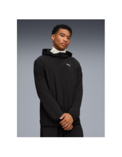 Veste de survêtement zippée à capuche flex stretch noir homme - Puma