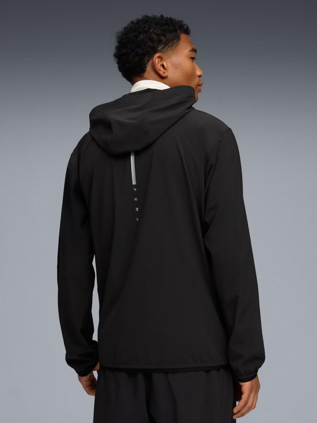 Veste de survêtement zippée à capuche flex stretch noir homme - Puma
