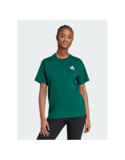 T-shirt à manches courtes logo floral vert femme - Adidas