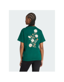 T-shirt à manches courtes logo floral vert femme - Adidas