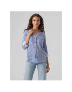 Chemise rayée bumpy bleu blanc femme - Vero Moda