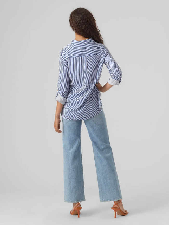 Chemise rayée bumpy bleu blanc femme - Vero Moda