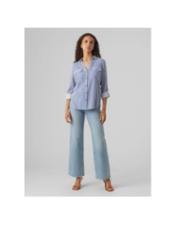 Chemise rayée bumpy bleu blanc femme - Vero Moda