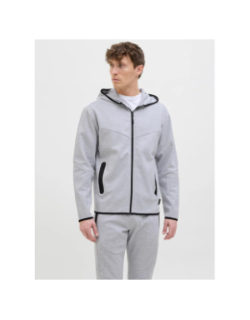 Sweat à capuche zippé jcofusion gris homme - Jack & Jones