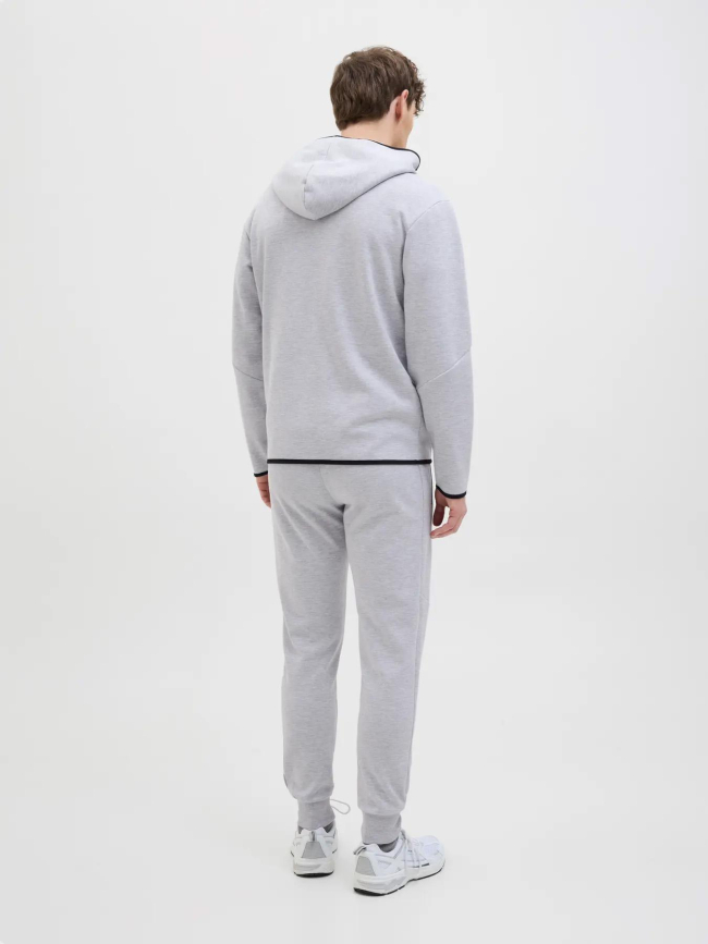 Sweat à capuche zippé jcofusion gris homme - Jack & Jones