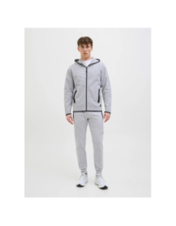 Sweat à capuche zippé jcofusion gris homme - Jack & Jones