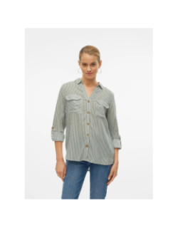 Chemise rayée bumpy vert olive femme - Vero Moda